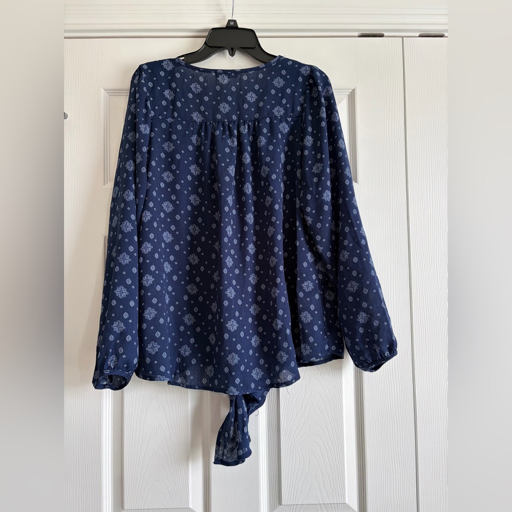 Entro Deep Blue Patterned Top - Picture 4 of 6